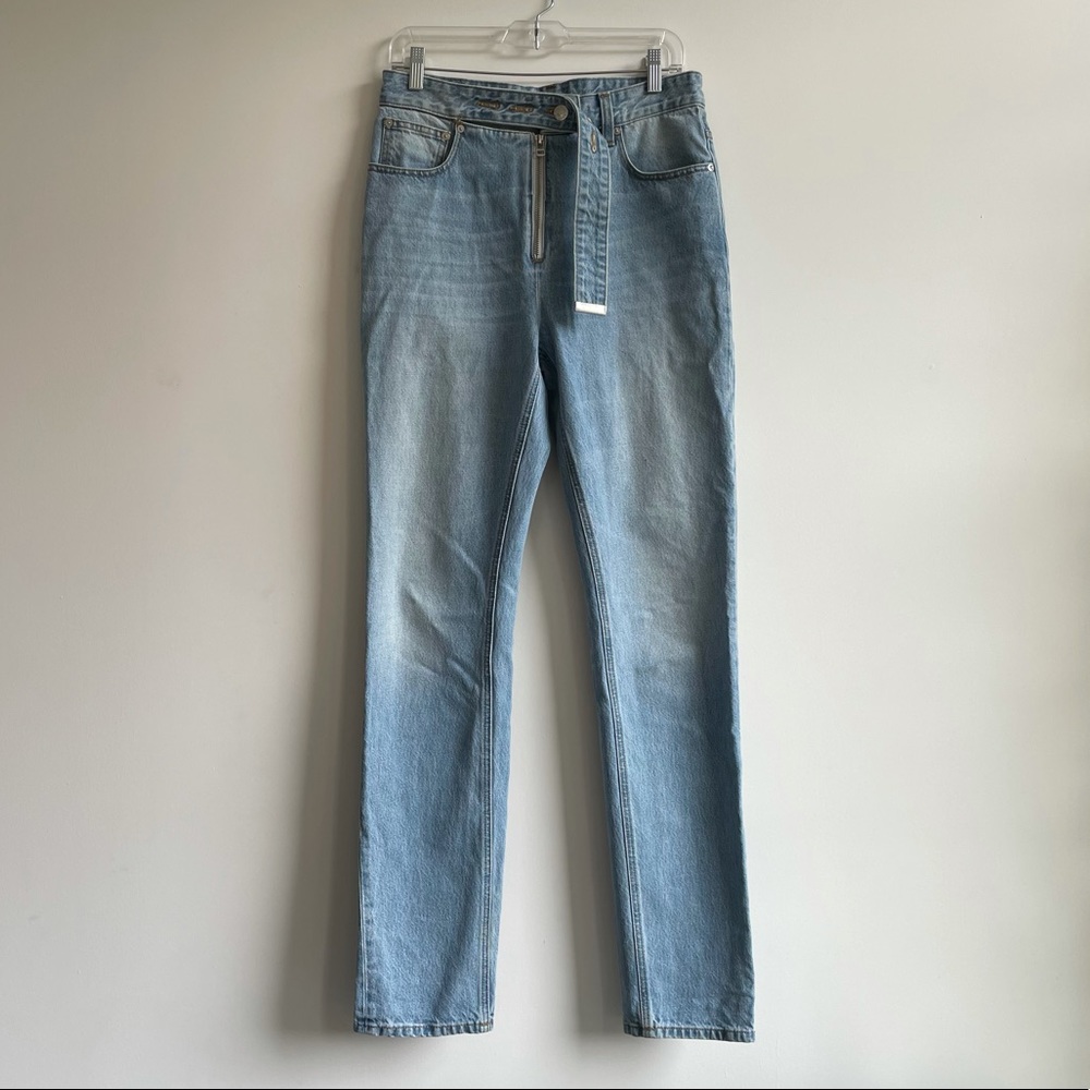 Helmut Lang Shayne Oliver 90’s light wash straight leg jeans adjustable waist